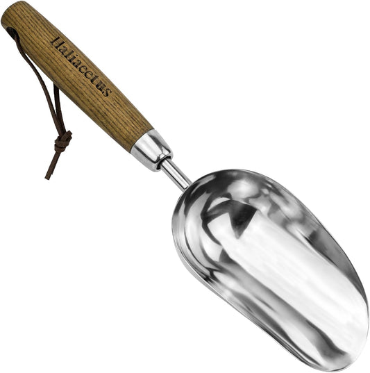 Haliaeetus Potting Soil Scoop, Bend Proof Stainless Steel Gardening Scoop