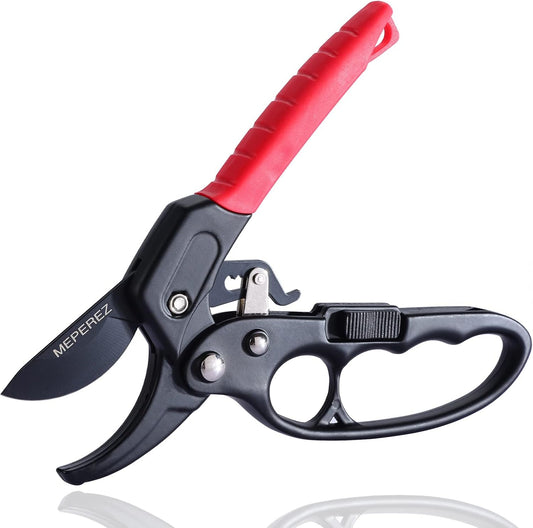 Premium Germany Pruning Shears, 4x Cutting Power Trimming, Garden Clippers 1-Inch Cut Capacity, Best Gardening Gifts, Easy to use Gardening Tools, Arthritis Weak Hand Snips