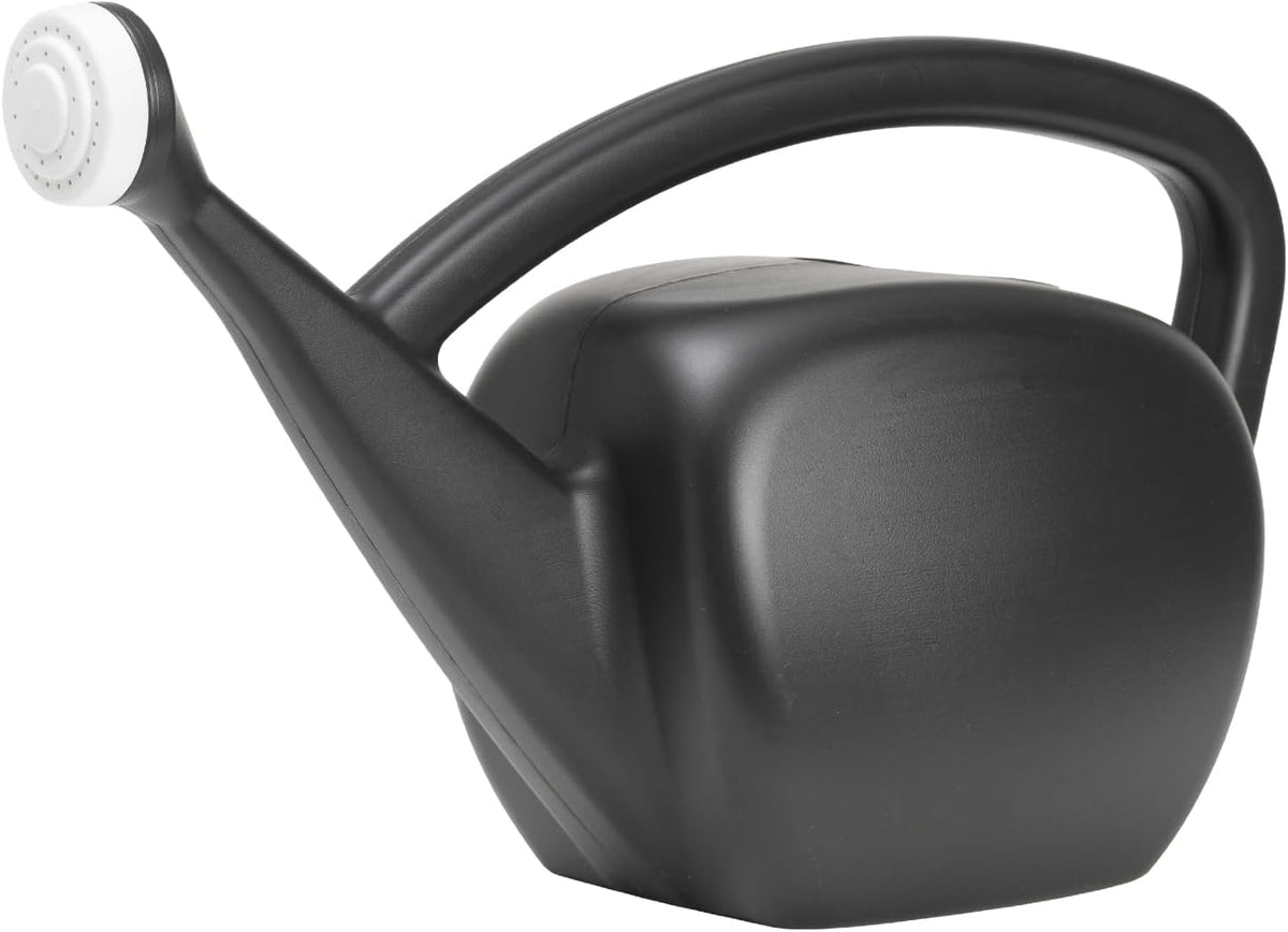 Root & Vessel 2 Gallon Watering Can Outdoor, Made in USA, Large Fill Hole & Long Spout & Handle for Ease of Use, Removable Nozzle, Outdoor & Indoor Use, Black