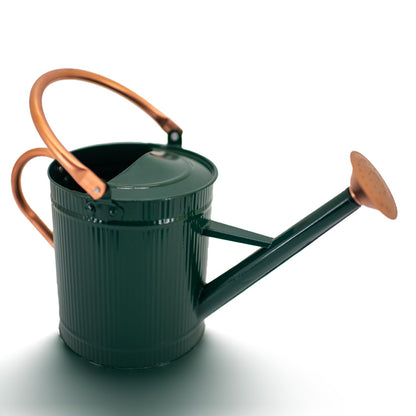 1.3 Gallon Jade Green Metal Watering Can, Removable Spout