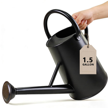 Watering Can for Outdoor&Indoor Plants，1.5 Gallon，Black