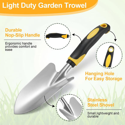 10 Pcs Garden Trowel Set Heavy Duty Garden Shovel Stainless Steel Hand Shovel with PP Rubber Handle for Digging Planting Weeding Transplanting 12.8 x 3.4 Inch