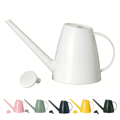 Modern 1.8 Liter Plastic Watering Can with Detachable Spout and Sprinkler Head, Designed for Controlled Pouring and Easy Handling, White