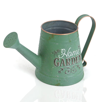 Cute Small Watering Can Indoor Plants Garden Metal Decorative Watering Cans for Outdoor Plants Bonsai Outdoor Garden Flower Decorative (Green, 1.5L, 50.7 Oz)