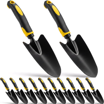 Product Image Yaocom Garden Shovel Aluminum Alloy Heavy Duty Trowel Garden Tool Small Shovels for Digging Metal Hand Trowel Spade with Soft TPR Handle for Lawn Yard Farm Home Shop Planting(12 Pcs)