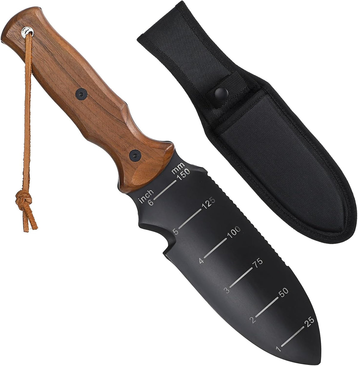 Stocking Stuffers for Men Women Kids, Hori Hori Garden Knife, Garden Tools for Weeding Digging Planting with 7" Stainless Steel Blade,Dual-Scale Measurement,Hanging Hole, EDC Sheath