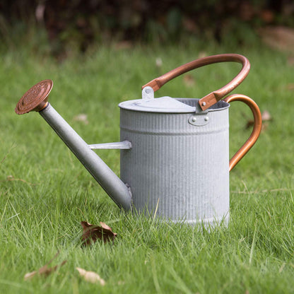 1.3 Gallon Jade Green Metal Watering Can, Removable Spout