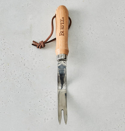 Burpee 13" Stainless Steel Trowel Durable Long Lasting Garden Tool Leather Wrist Strap 5" Handle, 10 Year Warranty, Oak