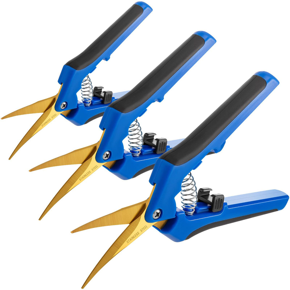 GROWNEER 3 Pack Garden Scissors kit Professional Garden Pruning Shears Stainless Steel Garden Shears Gardening Clippers Flower Plant Scissors Tools Arthritis Weak Hand Pruner Work 3 Times Easier