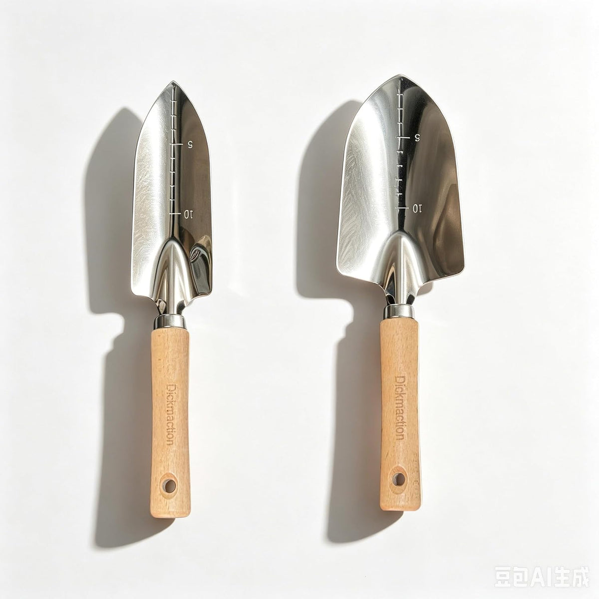 2 Pack Stainless Steel Garden Trowel Set with Marks for Digging Planting