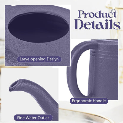 Grip Watering Can for Garden Indoor Plants Outdoor Plant House Flower - 1/4 Gallon - Purple