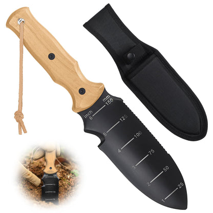 Stocking Stuffers for Men Women Kids, Hori Hori Garden Knife, Garden Tools for Weeding Digging Planting with 7" Stainless Steel Blade,Dual-Scale Measurement,Hanging Hole, EDC Sheath