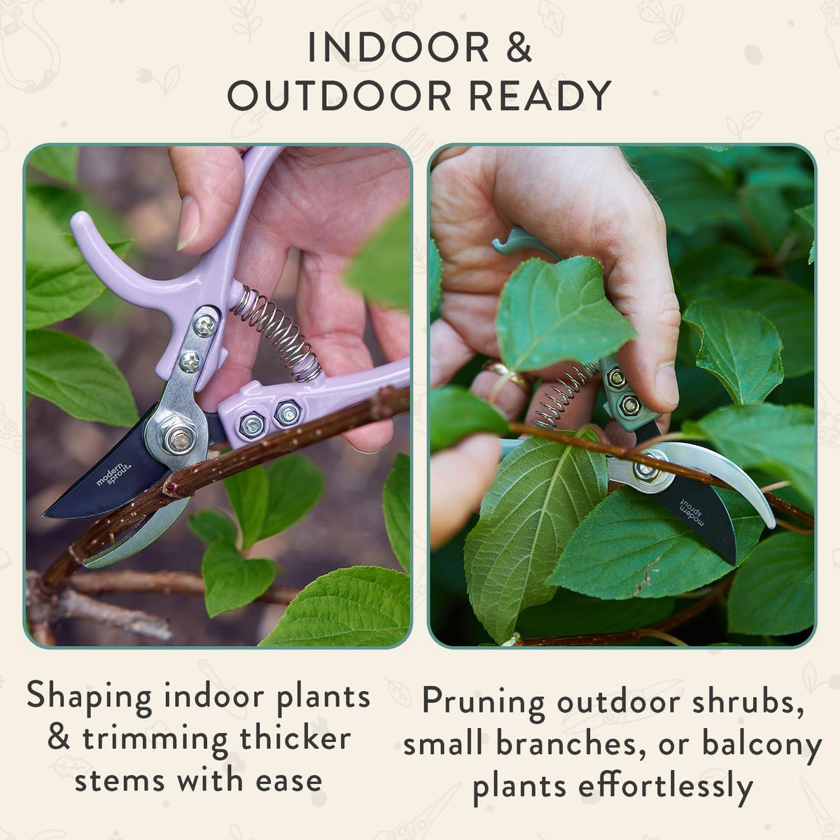 Modern Sprout Bypass Hand Pruners - Scissors - Gardening Tools - Ocean