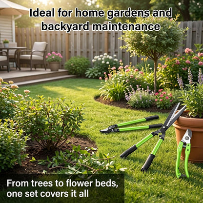 3-Piece Garden Pruning Tool Set, Lopper, Hedge Shears & Pruning Shears