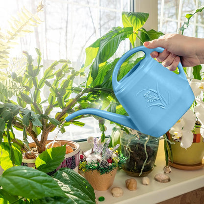 Watering Can - for Home Plant Garden - 1 Gallon Hand - Sky Blue
