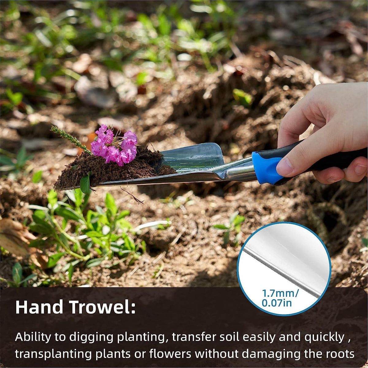 Garden Tool Shovel for Digging Gardening Trowel for Lawn Planting Alloy Spade Plastic Handle Anti Slippery