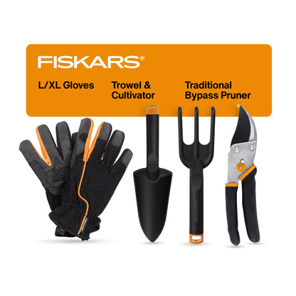 Fiskars SoftGrip Bypass Pruning Shears, 5/8” Cut Capacity Garden Clippers