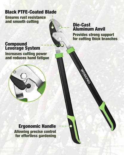 WORKPRO 3-Piece Garden Shears Set, Heavy-Duty Gardening Clippers