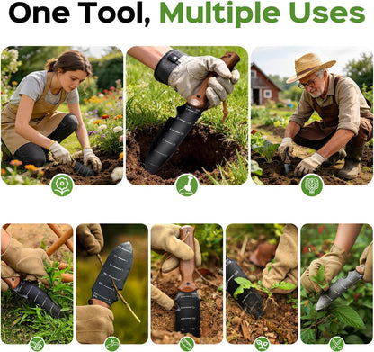 Stocking Stuffers for Men Women Kids, Hori Hori Garden Knife, Garden Tools for Weeding Digging Planting with 7" Stainless Steel Blade,Dual-Scale Measurement,Hanging Hole, EDC Sheath