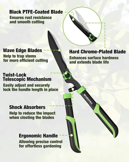 WORKPRO 3-Piece Garden Shears Set, Heavy-Duty Gardening Clippers