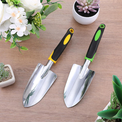 8 Pcs Garden Shovel Aluminum Alloy Heavy Duty Trowel Garden Tool Small Shovels for Digging Metal Hand Trowel Spade with Soft TPR Handle for Lawn Yard Farm Home Shop Planting