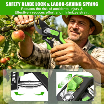 AIRAJ 8" Bypass Garden Shears,1.57”Cut Garden Scissors Pruning Shears Tools